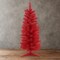 2ft Red Tabletop Pencil Christmas Tree with Plastic Stand 93 Tips Mini Noble Fir Decoration